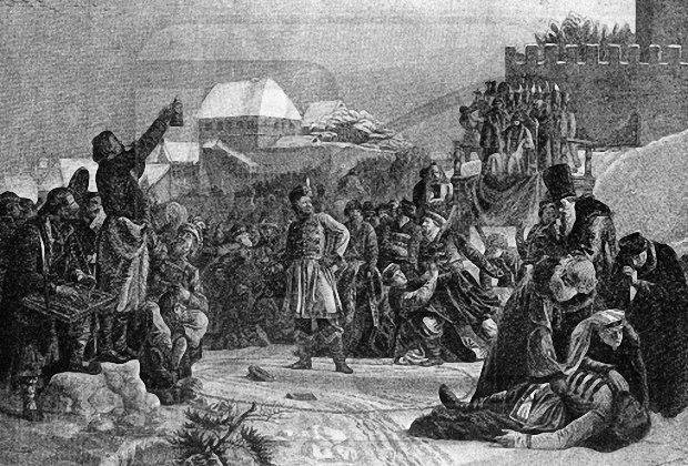Кулачный бой при Иване IV. Картина Михаила Пескова, 1862 год
